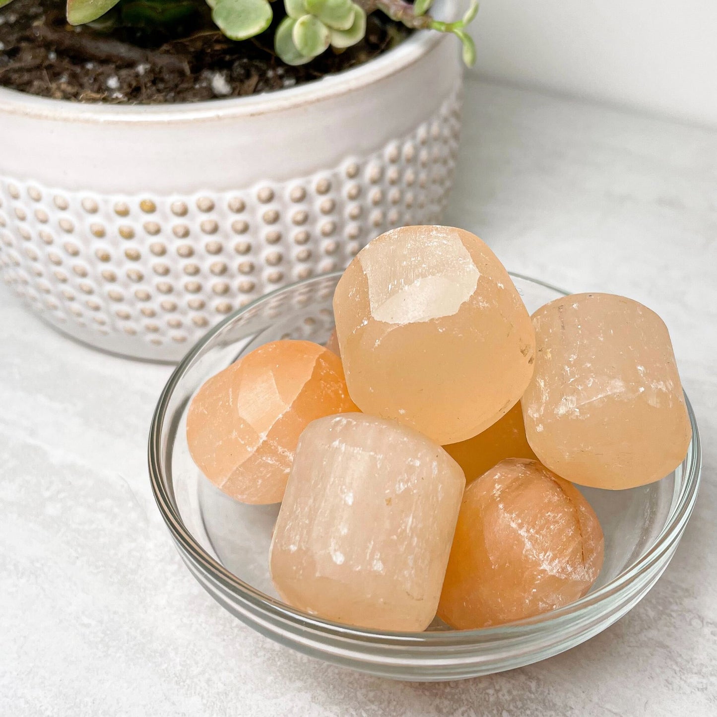 Orange Selenite Tumbles 1"-1.5"