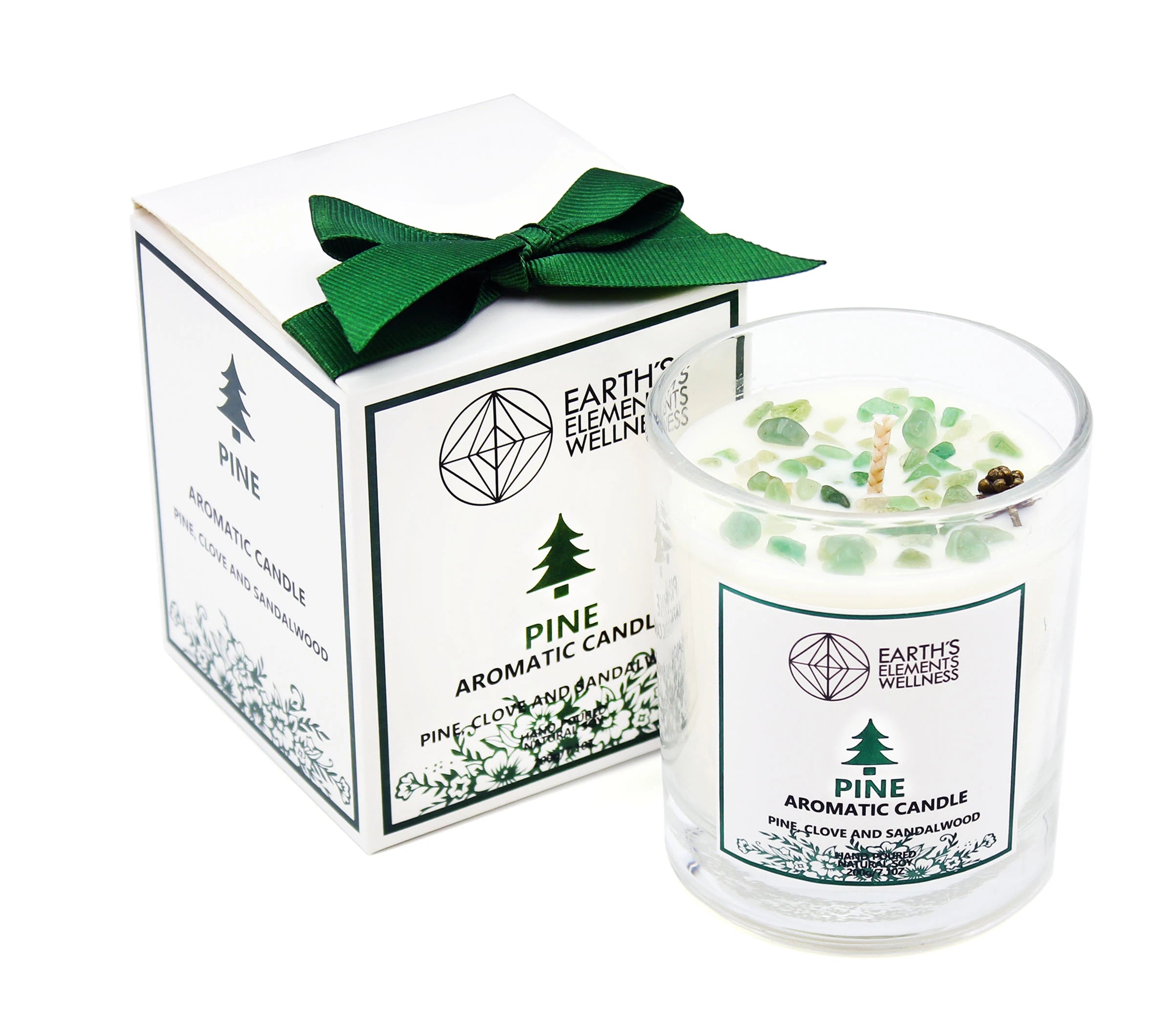 Earth's Elements Candles with Crystals + Herbs
