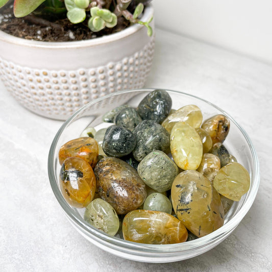 Prehnite and Epidote Tumbles .5"-1"