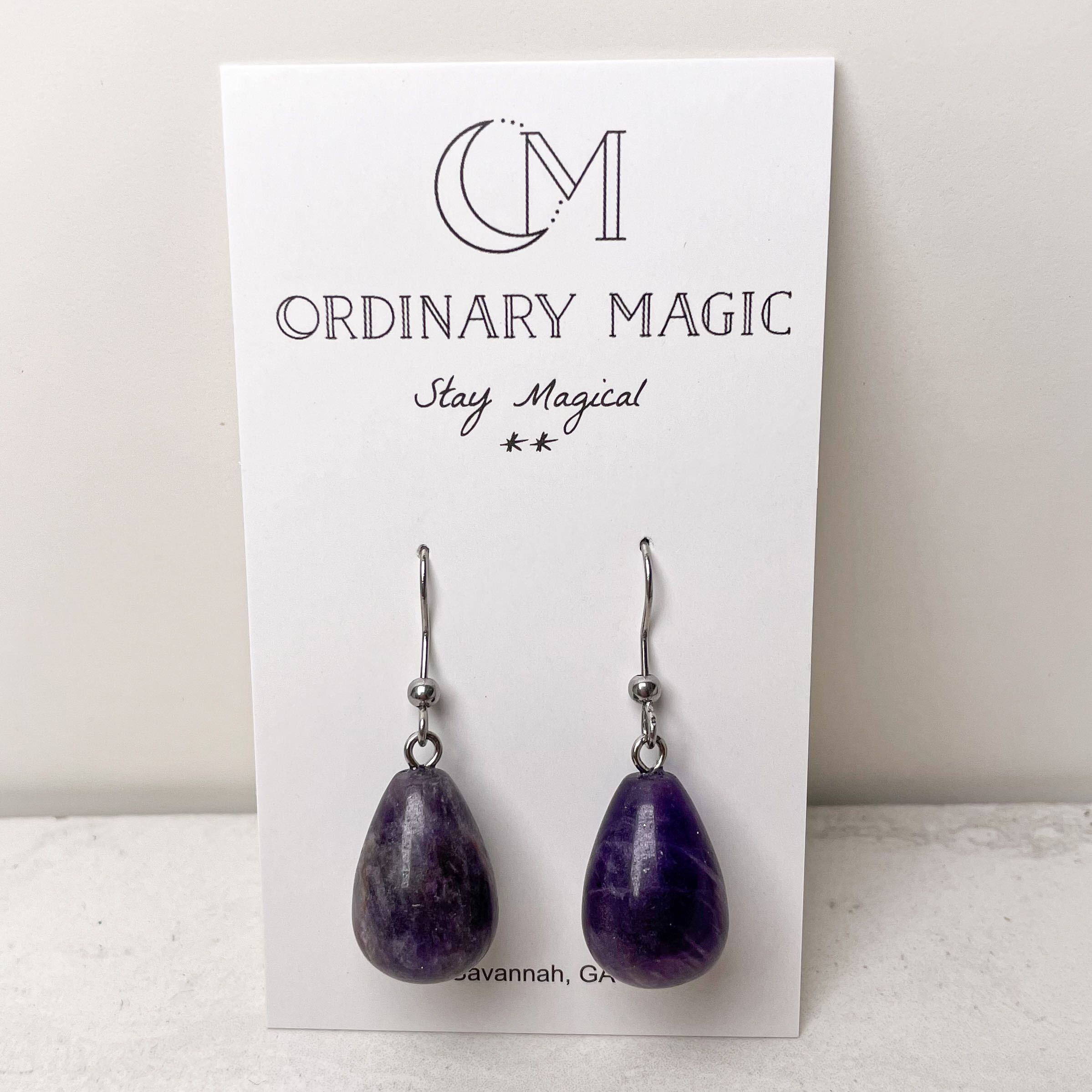 Crystal Teardrop Earrings | Various Stones