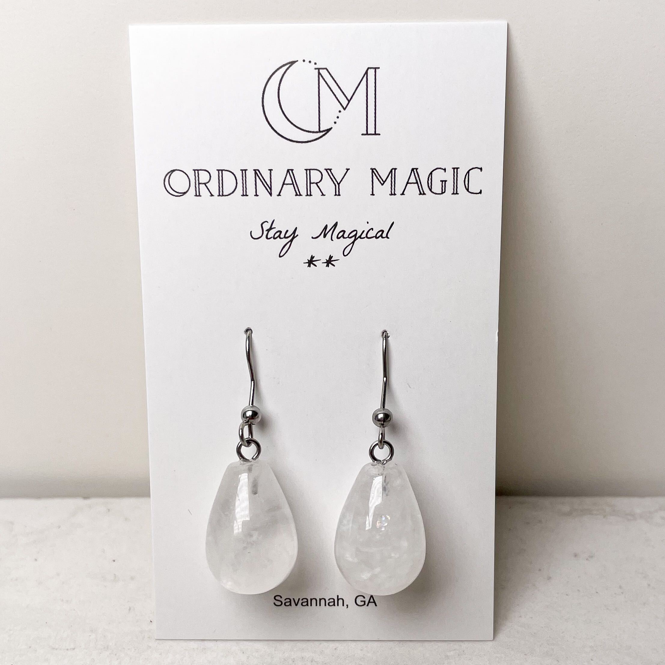 Crystal Teardrop Earrings | Various Stones