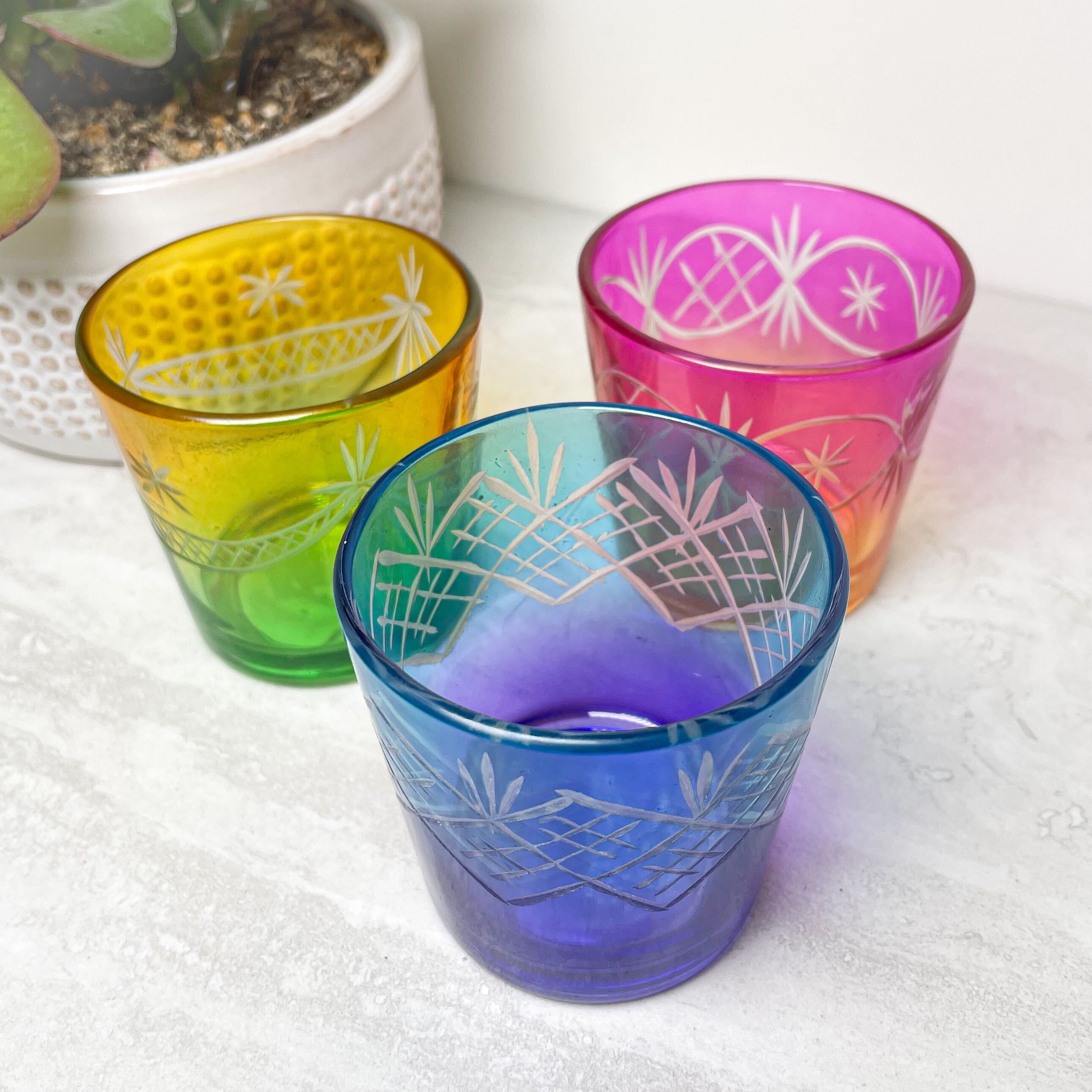 Votive Cups with Succulent | Various Colors