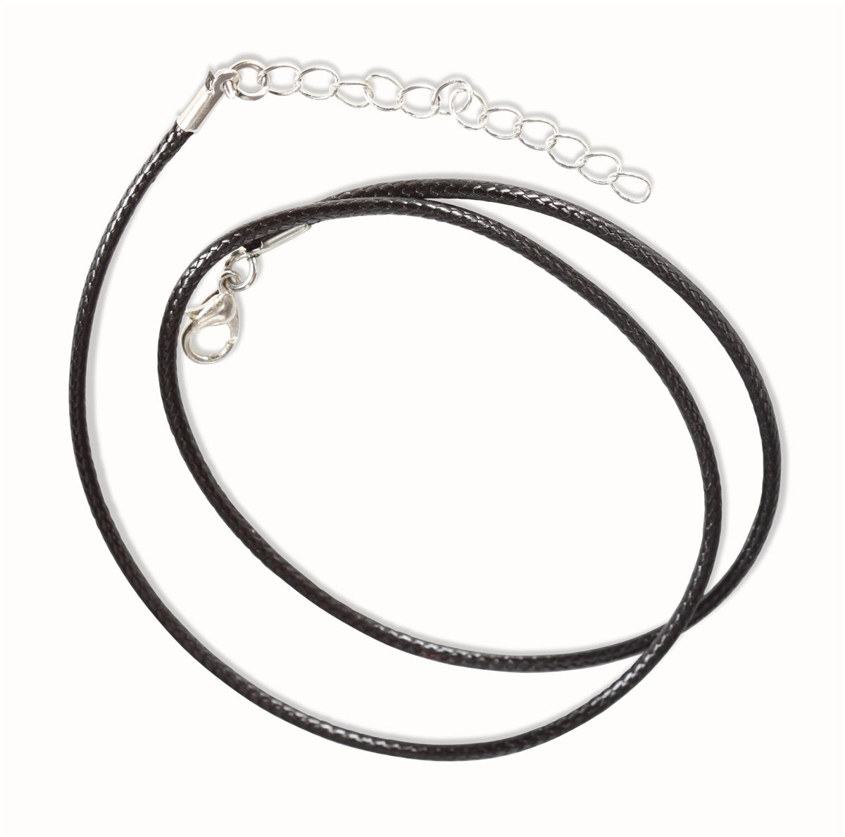Wax Cord Necklace with Silver Clasp 18"
