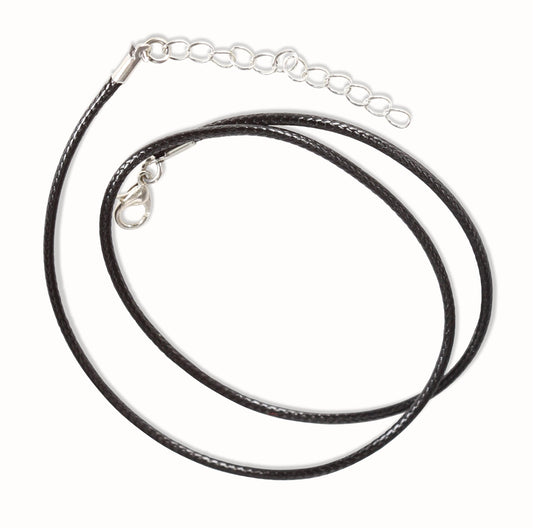Wax Cord Necklace with Silver Clasp 18"