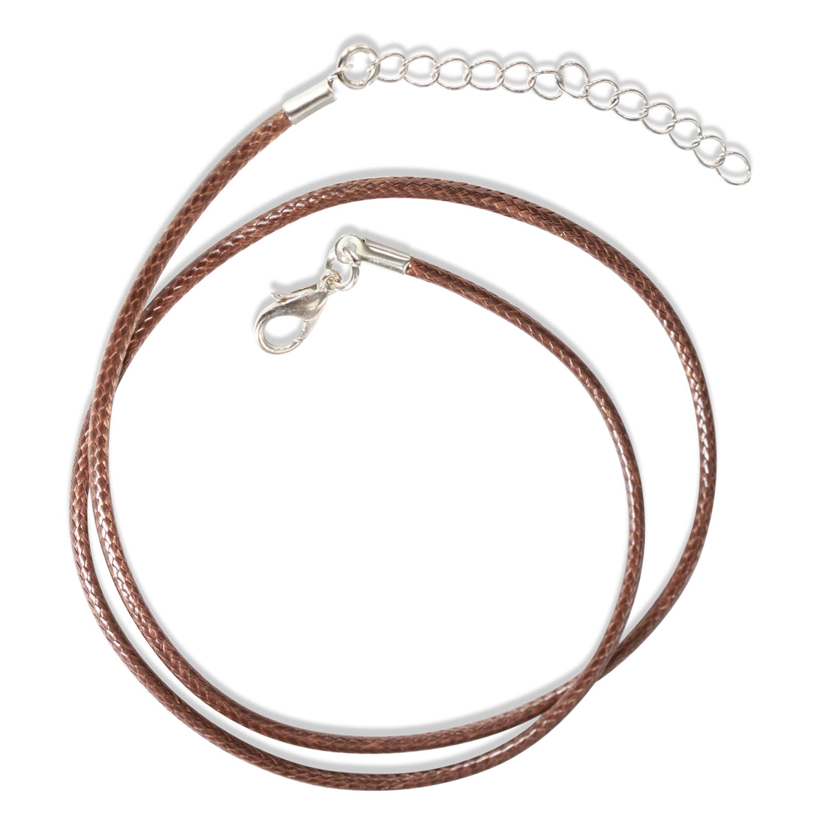 Wax Cord Necklace with Silver Clasp 18"