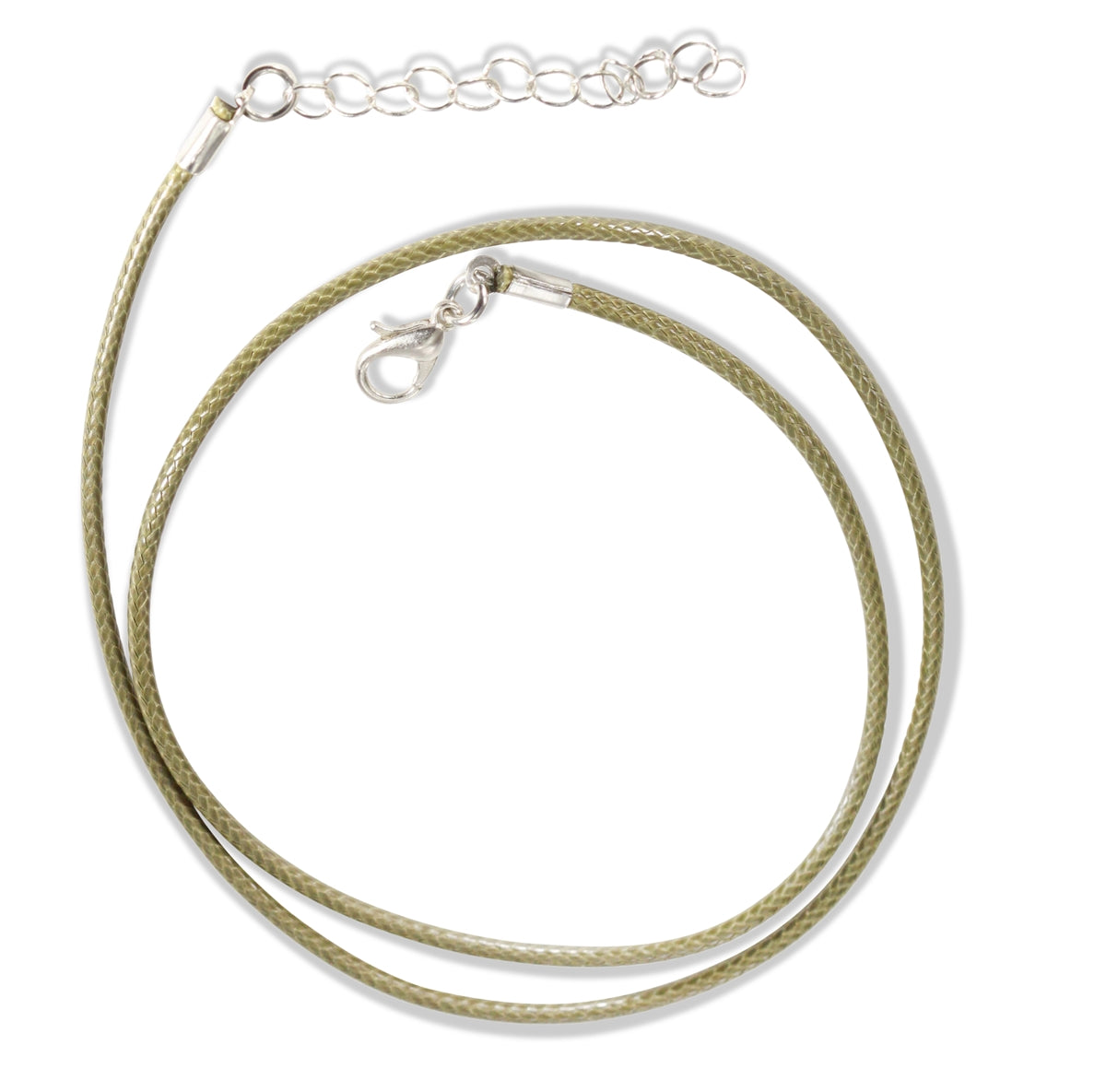 Wax Cord Necklace with Silver Clasp 18"