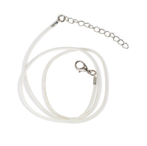 Wax Cord Necklace with Silver Clasp 18"
