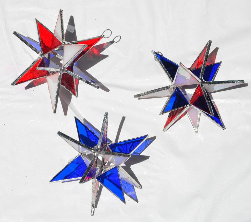 Windowpane Hanging Glass Stars | Assorted Colors